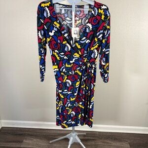 Anna Klein knee length wrap dress dress large